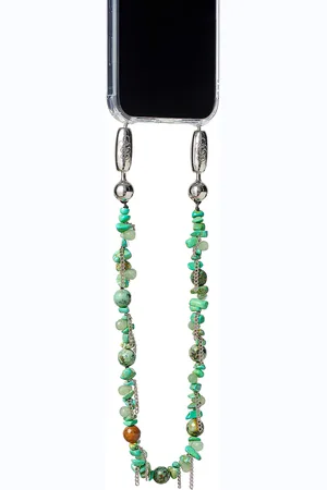 Ossa Stone + Fringe Wristlet in - Blue. Size all.