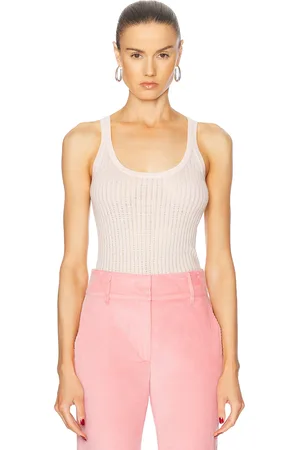 GABRIELA HEARST Nevin Pointelle Tank Top in - Blush. Size L (also in M, XS).