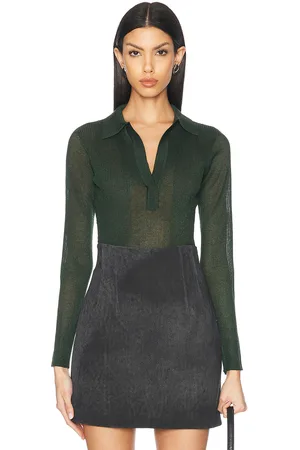 SER.O.YA Page Polo Top in - Green. Size L (also in M, S, XL, XS).
