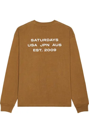 Saturdays NYC Max Weight Long Sleeve Tee in - Brown. Size L (also in M, S, XL/1X).