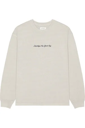 Saturdays NYC Heavy Weight Pigment Long Sleeve Tee in - Grey. Size L (also in S, XL/1X).