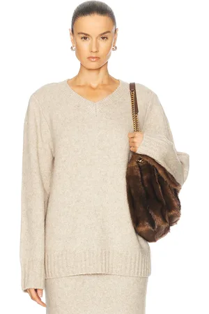EAVES Amaya Knit Sweater in - Ivory. Size L (also in M, S, XS, XXS).