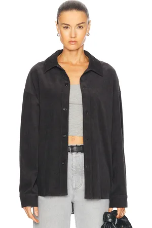 WAO Oversized Corduroy Shirt in - Grey. Size L (also in M, S, XL/1X, XS).