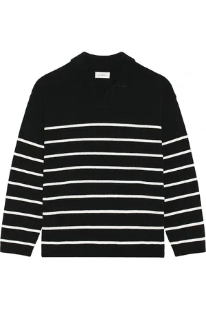 Saturdays NYC Mole Yarn Stripe Skipper Knit Polo in - . Size L (also in M, S, XL/1X).
