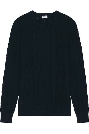 Ghiaia Cashmere Wool Cable Knit Pescatore Sweater in - Navy. Size L (also in M, XL/1X).