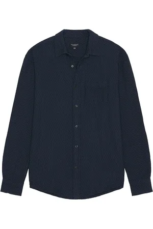 CLUB MONACO Herringbone Texture Shirt in - Blue. Size M (also in ).