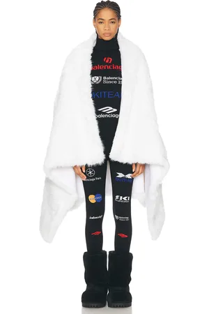 Balenciaga Ski Fake Fur Blanket in - White. Size all.