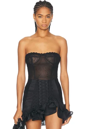 CHARO RUIZ IBIZA Sette Bustier Top in - Black. Size L (also in M, XS).