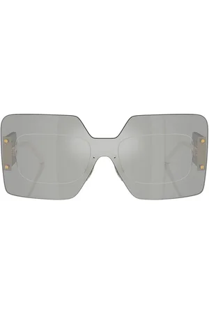 VERSACE Oversized Square Sunglasses in - Metallic Silver. Size all.