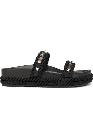 VALENTINO GARAVANI Rockstud Torchon Slide in - Black. Size 36 (also in 37, 38, 40).