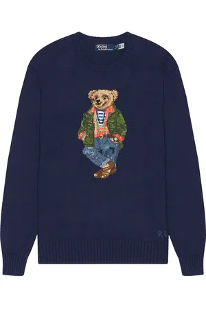 Ralph Lauren Bear Crewneck Sweater in - Blue. Size M (also in XL/1X).