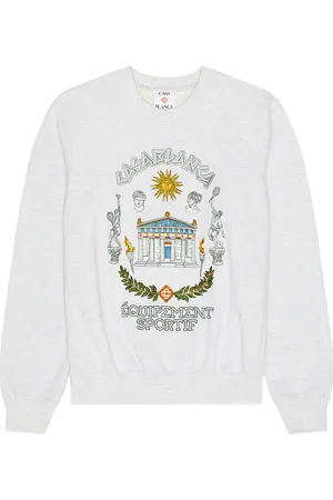 Casablanca Embroidered Sweatshirt in - Light Grey. Size L (also in S, XL/1X).
