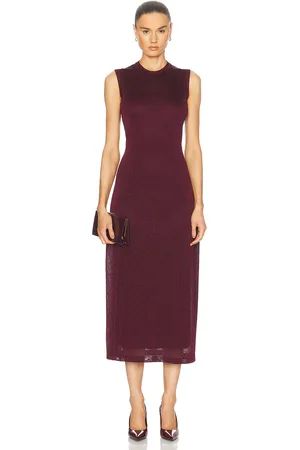 Salvatore Ferragamo Sleeveless Maxi Dress in - Burgundy. Size L (also in M, S, XS).