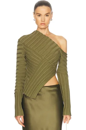Cult Gaia Jaidan Knit Top in - Olive. Size XS (also in ).