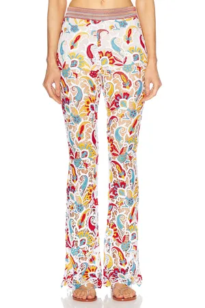 Etro Knit Flare Pants in - White,Orange. Size 36 (also in 38, 40).