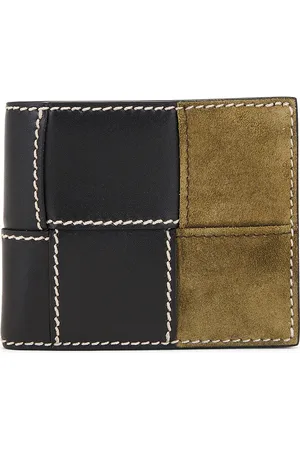 Bottega Veneta Cassette Bi-fold Stitch Suede Wallet in - Black. Size all.