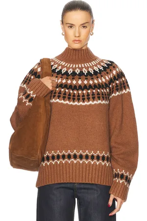EAVES Cait Fair Isle Sweater in - Brown. Size L (also in M).