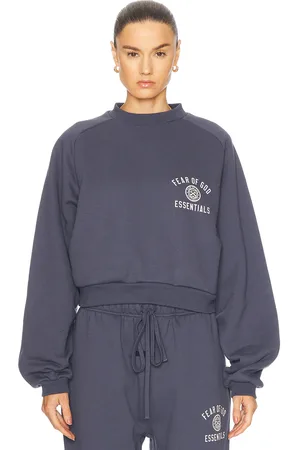FEAR OF GOD Cropped Crewneck Sweatshirt in - Blue. Size L (also in M, S, XS).