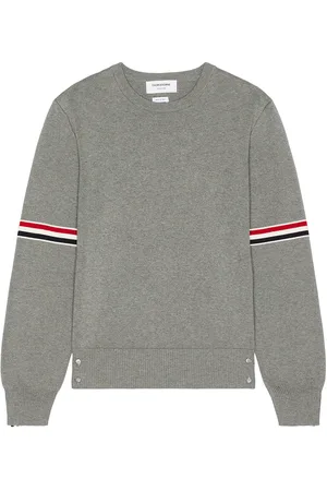 Thom Browne Milano Stitch Crew Neck Pullover in - Grey. Size 1 (also in 2, 3, 4).