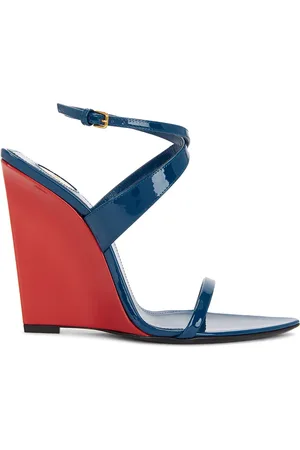 Saint Laurent Wedge Sandal in - Blue. Size 36.5 (also in 37, 37.5, 38, 39, 40, 41).