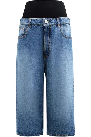 Alaïa High Waisted Bermuda Short in - Blue. Size 34 (also in 36, 38, 42).