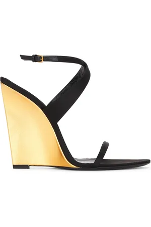 Saint Laurent Wedge Sandal in - Black. Size 37 (also in 37.5).