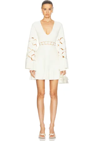 ALEXIS Linden Mini Dress in - White. Size M (also in S, XS).