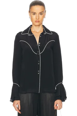 JOHANNA ORTIZ Night Watch Shirt in - Black. Size 2 (also in 4, 6).