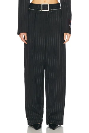 Jean Paul Gaultier Pinstripe Tailored Trouser in - Black. Size 34 (also in ).