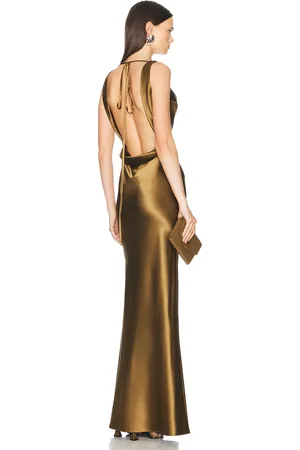 Mirror Palais Plunging Back Cowl Dress in - Green. Size L (also in ).