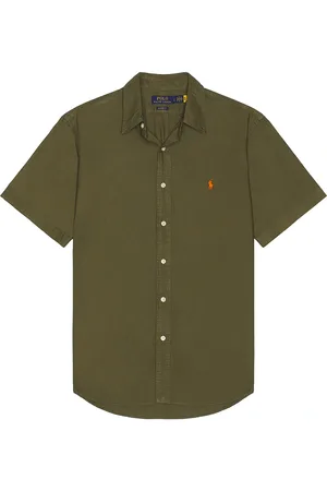 Ralph Lauren Garment Dyed Short Sleeve Oxford in - Olive. Size M (also in S).