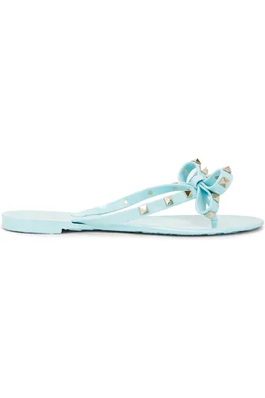 VALENTINO GARAVANI Rockstud Thong Sandal in - Blue. Size 36 (also in 37, 41).