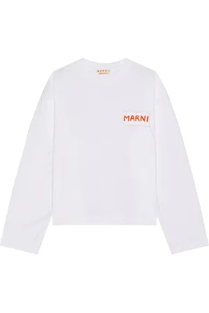 Marni Logo Long Sleeve Tee in - White. Size 48 (also in 50, 52).