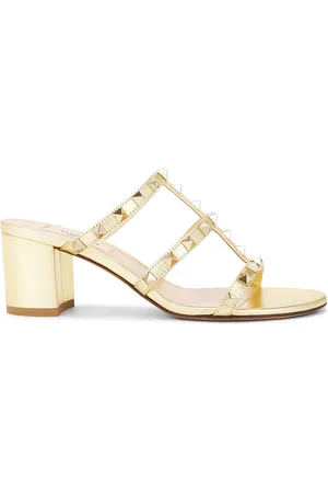 VALENTINO GARAVANI Rockstud Slide in - Metallic Gold. Size 36.5 (also in 37, 38.5, 39.5, 41).