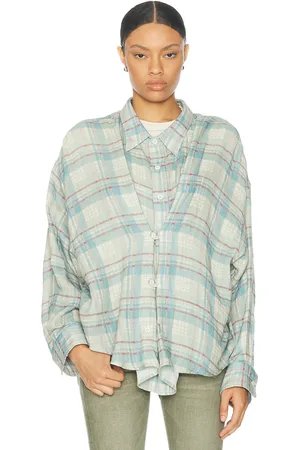 R13 Double Front Top in - Blue. Size L (also in M, S, XS).