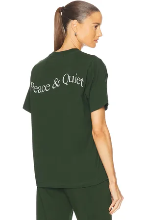 Museum of Peace and Quiet Wordmark T-Shirt in - Green. Size L (also in M, S, XL/1X, XS).