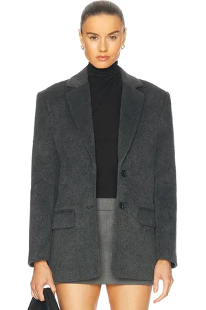 GRLFRND Wool Blend Blazer in - Grey. Size L (also in M, S, XL, XS, XXS).
