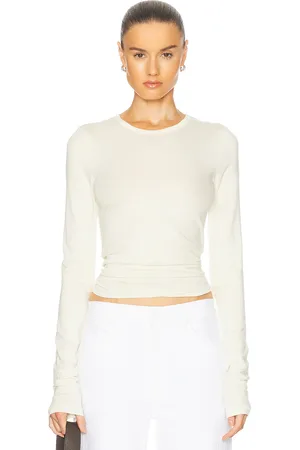 ÉTERNE Fitted Crewneck Long Sleeve T-Shirt in - . Size L (also in XL, XS).