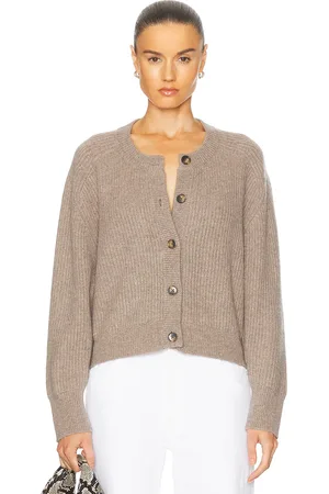 Loulou de Saison Bastia Cardigan in - Taupe. Size L (also in M, S, XS).