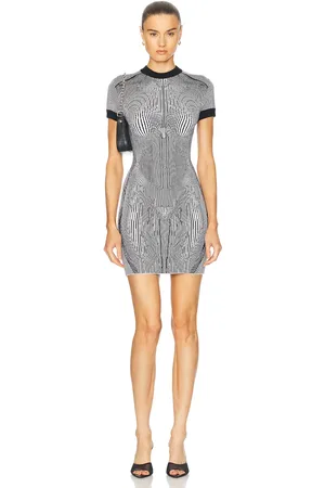 Jean Paul Gaultier Morphing Pinstripe Short Dress in - Black. Size M (also in S, XXS).