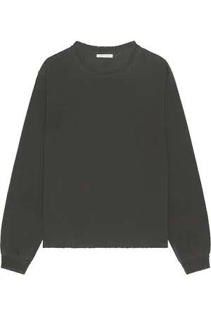 JOHN ELLIOTT Folsom Cropped Ls Tee in - Black. Size L (also in M, S, XL/1X).