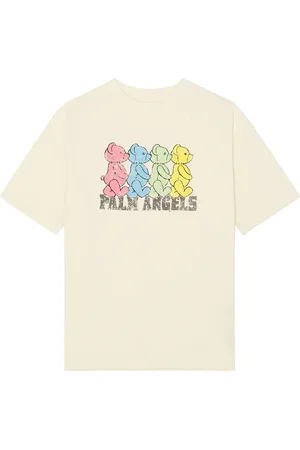 Palm Angels Crossroads Bear Tee in - Cream. Size L (also in XL/1X).