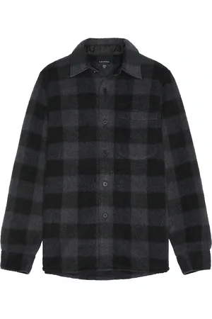 CLUB MONACO High Texture Shirt Jacket in - Slate. Size L (also in M, S, XL/1X).