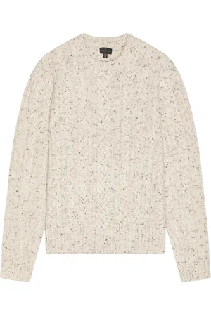 CLUB MONACO Chunky Cable Mock Neck Sweater in - Grey. Size L (also in M, S, XL/1X).