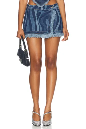 Emilio Pucci Denim Mini Skirt in - Blue. Size 38 (also in ).