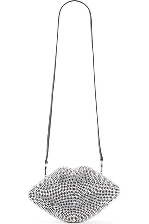 SIMON MILLER Crystal Lip Clutch in Black & Clear in - Metallic . Size all.
