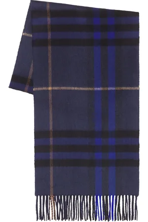 Burberry Giant Check Cashmere Scarf in - Blue. Size all.
