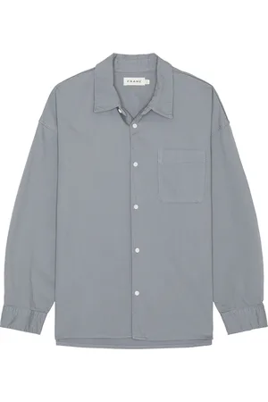 Frame Relaxed Denim Shirt in - Slate. Size M (also in S, XL/1X).