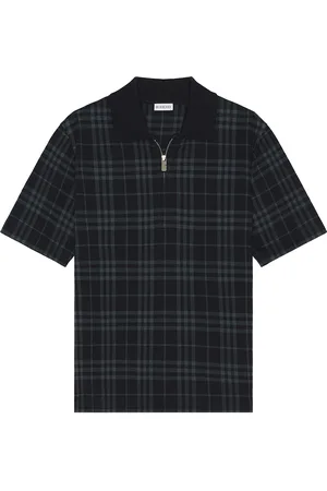 Burberry Check Jacquard Polo in - Black. Size L (also in M, S, XL/1X).