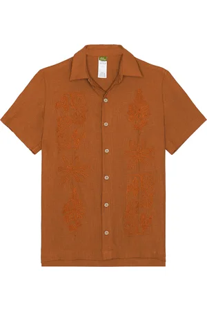 Agua Bendita Jack Shirt in - Metallic Copper. Size L (also in S, XL/1X).